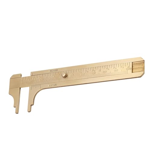 Vernier Caliper,4'' Brass Caliper Measuring Tool,0-100MM/0-4inch High Precision Slide Caliper Manual Micrometer for DIY/Household