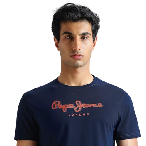 Image of Pepe Jeans Men T-Shirt|Cotton|Slim Fit