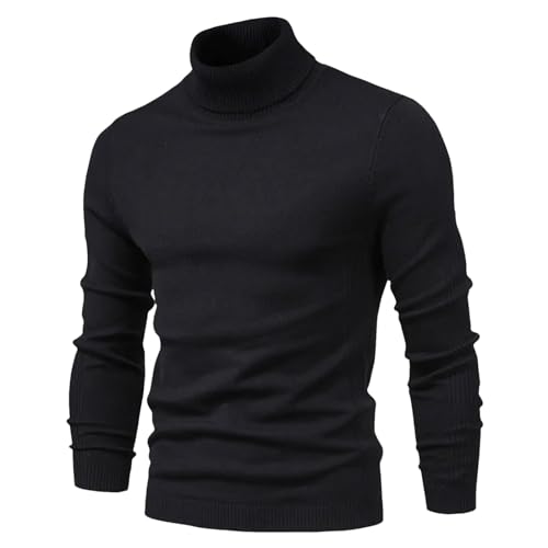 Men Turtleneck Sweaters Thick Warm Slim Fit Long Sleeve Knitted Pullover Sweaters