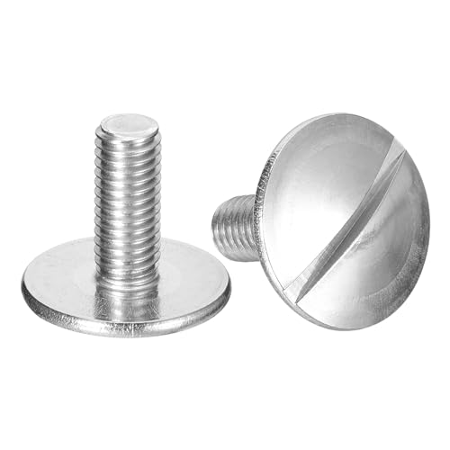 QUARKZMAN M8x20mm Vis à Tête Plate Fendue Extra Large, 2Pcs Boulons à Tête Ronde en Acier Inoxydable 304