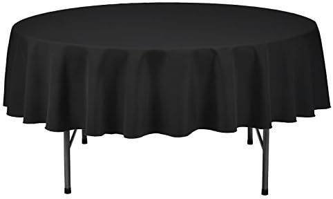 SilkLove Tablecloth - 70 Inch Dia -Black-Round Polyester Table Cloth, Wrinkle,Stain Resistant - Great for Buffet Table, Parties, Holiday Dinner & More