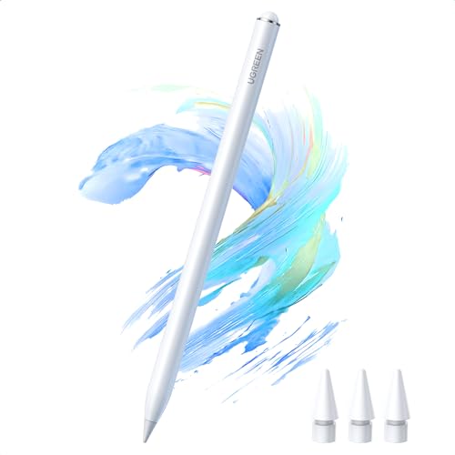 UGREEN Lápiz Pencil para iPad, Stylus Pen con Rechazo de Palma Sensible a la Inclinación, Pluma Compatible con iPad Pro, iPad, iPad Air, iPad Mini de 2018-2023