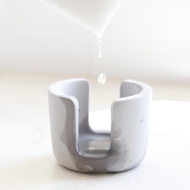 Selegna Diatomaceous Earth Sponge Holder - Drying Rack, Absorbent Stone Kitchen Sink Organizer, Beige (Small)