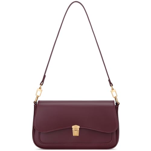 Image of KKXIU Small Shoulder Bag for Women Cute Hobo Handbags Mini Clutch Purses | Classic Trendy Retro Underarm Crossbody Bag with Detachable Straps, Zipper Closure