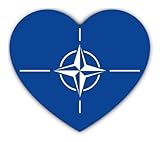 Adesivo: 300 mm, 1 pezzo, adesivo a forma di cuore, in vinile, 300 mm, 30 cm, blu Nato, rosa dei venti e resistente alle intemperie, per auto, laptop
