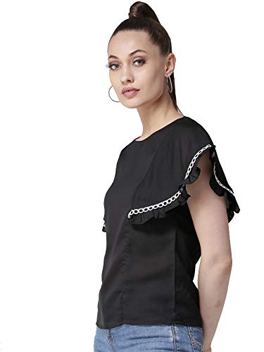 Image of Style Quotient Women Black Solid Regular Top