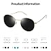 Joopin 2 Pack Polarized Round Metal Gold Frame Sunglasses for Women Men, Fashion Blue Sun Glasses UV Protection, Elegant Black Shades Sunnies