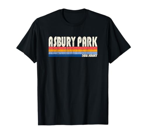 Estilo retro vintage de los 70 y 80, ciudad natal de Asbury Park, Nueva Jersey Camiseta