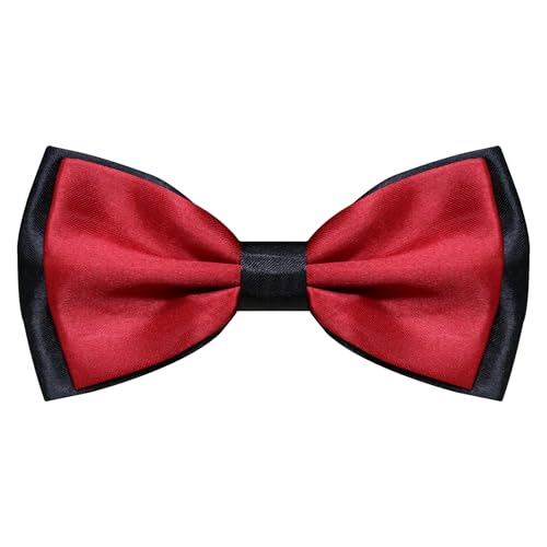Image of LJBFNN Mens Bow Tie, Clip on Pre Tied Bow Ties for Men Solid Color Adjustable Tuxedo Bowties for Suit Wedding Graduation