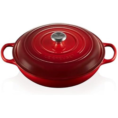 Le Creuset Enameled Cast Iron Signature Braiser, 5 qt, Cerise