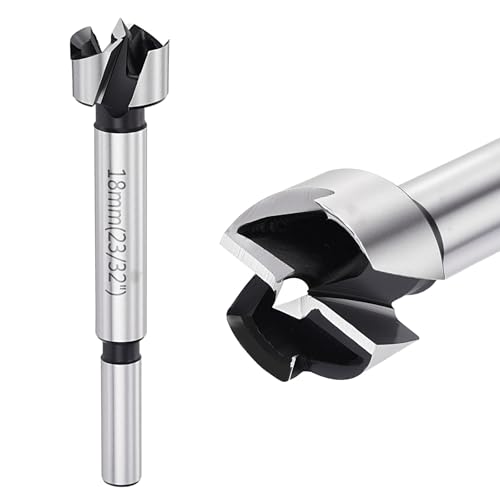 Image of DTGN 18mm Forstner Drill Bits 23/32" - 2Pack - Good for Wood Plastic Plywood - Carbon Steel Woodworking Hole Saw Cutter with Round Shank - Silver