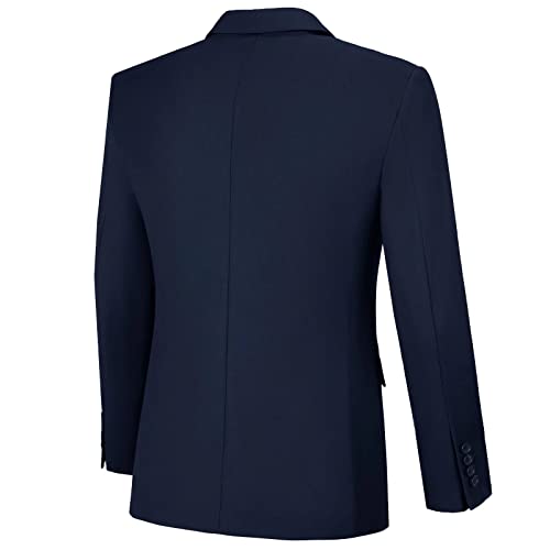 Mens Blazer Sports Coat 2 Button Solid Men's Suit Blazer Jackets For Groomsmen Wedding Party Prom Blazer Tuxedo Navy Xl #TOP1