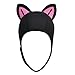 Cat Ears Diving Hood, Swimming Hat Neoprene Wetsuit Hood, Cute Men Women Scuba Hood Head Cover Surfing Cap for Canoe Kayaking, Black Pink Blackline