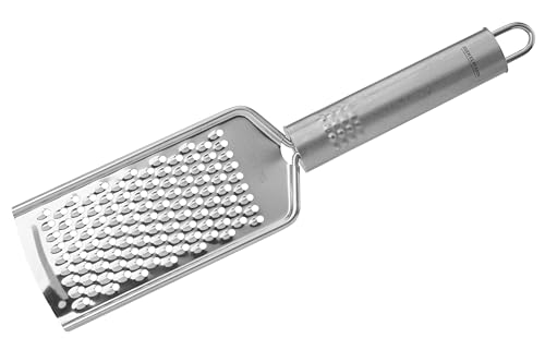 Fackelmann OPAL Hand Grater, Fine Lemon & Lime Zester, Chocolate & Parmesan Grater, Sharp Durable Grating Blade, Stainless Steel, 24x5.5x1.5cm, Silver