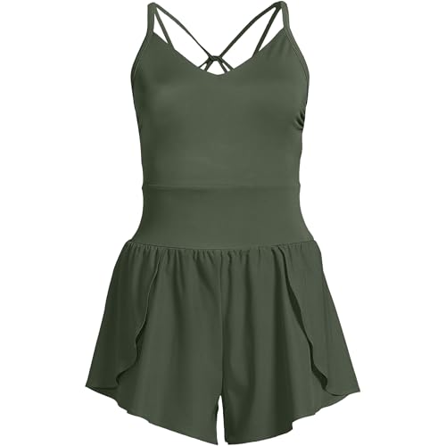 Lands' End Women's Tugless Strappy X-Back Romper Swimsuit2