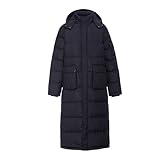 Tumjay Men's Long Winter Puffer Coat Men Packaged Waterproof Warm Puffer Jacket with Hooded Compressible (Black, Large)