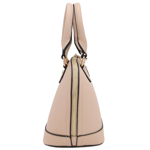 Image of FashionPuzzle Zip-Around Saffiano Classic Dome Satchel
