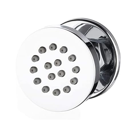 Yalsfowe Shower Body Spray Chrome, 2 Inches Round Massage Jets Brass Adjustable Shower Side Jets, Wall Mount Shower Head Bathroom Accessories,1pc Cover