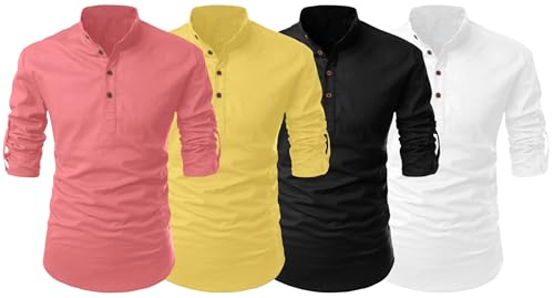 Chemises courtes coton mélangé homme Zombom lot de 4