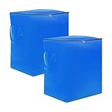 2 Stück Aufbewahrungstaschen, Heavy-Duty Umzugstaschen, 240L 50*60*80cm, Extra Große Aufbewahrungstasche mit Reißverschlüssen Handgriff, Wasserdichte Tragetasche für Bettwäsche und Kleidung