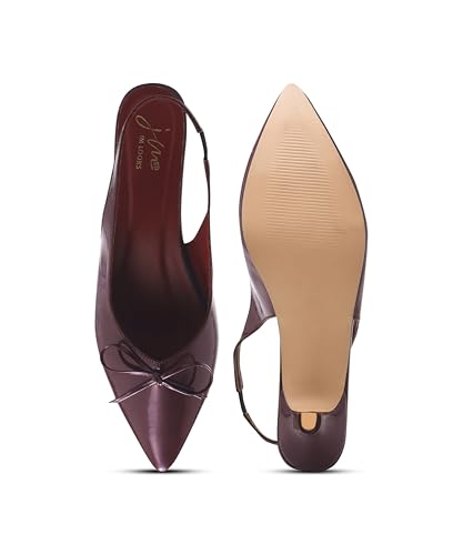 Image of JM LOOKS Low Kitten Heels Women's Pumps Pointed Closed Toe Slingback Elegant Wedding Pumps Heel