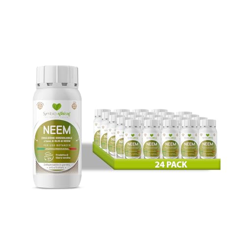 SYMBIOETHICAL - NEEM, Emulsione Idrosolubile a Base di Olio di Neem per Piante, Concentrato a Uso Botanico, 100% Vegetale, Made in Italy, 250ml x 24pz