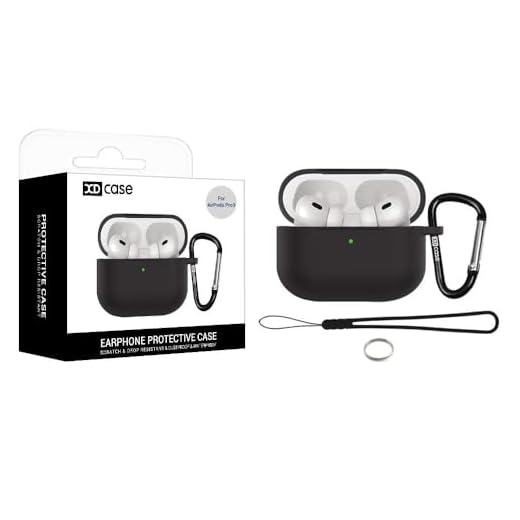 for AirPods Pro 3 XDcase 2.5mm Thick Silicone Earbud Protective Case with Hook(Black)