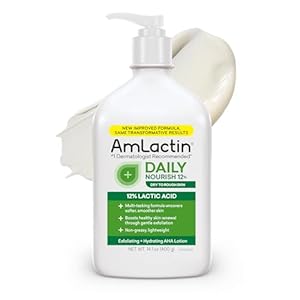AmLactin Daily Nourish 12% – 14.1 oz Body Lotion with 12% Lactic Acid – Exfoliator and Moisturizer for Dry Skin (Packaging May Vary)​