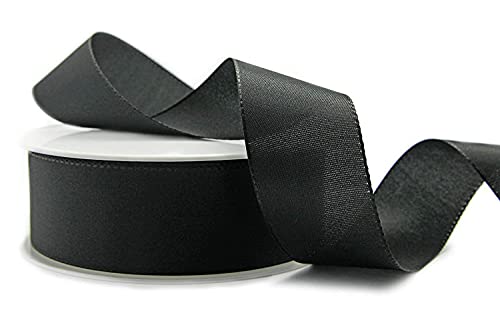 finemark 50 m x 40 mm Black Decorative Ribbon Gift Ribbon Fabric Ribbon Table Decoration Wedding Mourning Ribbon Visco TAFT Card Making Crafts - Image 4