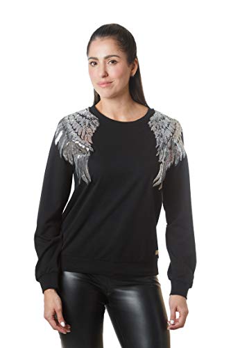 Image of Women's Long Sleeve Sweater with Sequins Patch (Multiple Designs)