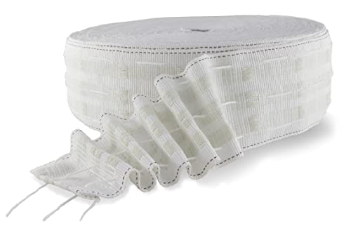MJMP Curtain Pleating Tape 10 Yards White British Style Perfect for Making Home Decor Projects.(10 Yards 2.8 Inch)
