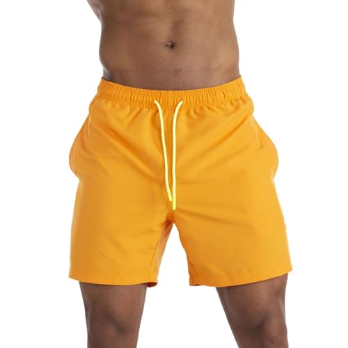 Men's Drawstring Shorts Pocket Swim Trunks Beach Mid Thigh Fashion Comfy Slash Pocket Casual Swimwear4