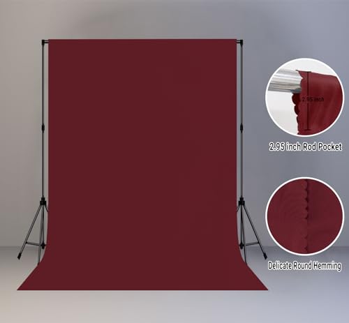 Fondo Fotográfico LYLYCTY 5x7 ft Rojo Vino miniatura 6