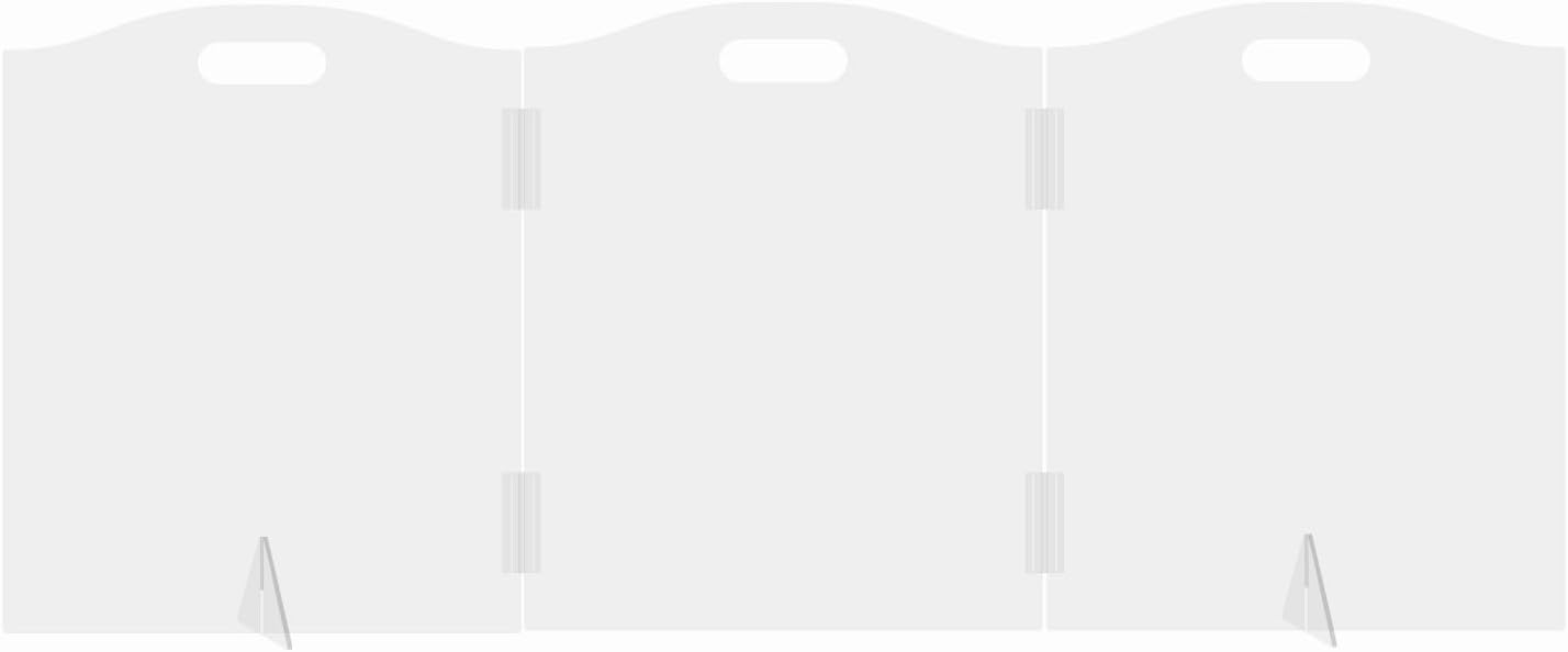 Clear Freestanding Dog Gate - 3 Panel Foldable Pet Gate for Doorways No Drilling Needed, Transparent Puppy Fence with Support Feet, Indoor Dog Barrier for Home Safety (60" W x 32" H) 3 High Panels:60''Wx 32''H