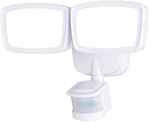 VAXCEL Integrated LED 2200LM Dual-Head Motion Sensor Outdoor Security Flood Light with 4 Modes, Motion-Activated, Dusk to Dawn LED Security Light, for Garage, Patio or Yard, White