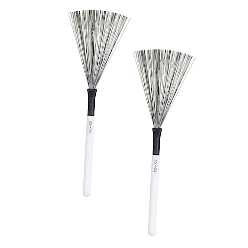 UPKOCH 2pcs Jazz Drum Brush Wooden Handle Steel Wire Brush for Drum Accessories
