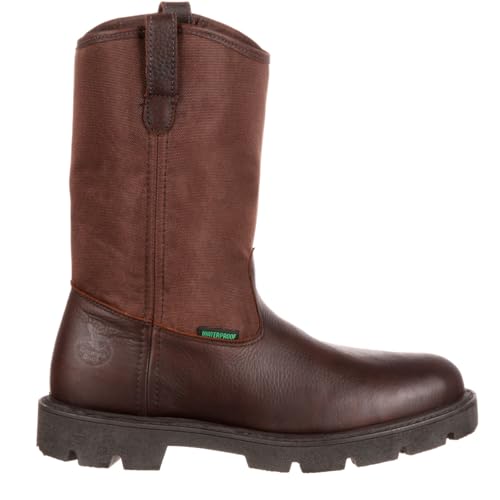 Georgia Boot Homeland Waterproof Wellington Work Boot, Brown, Size 10.5(W)