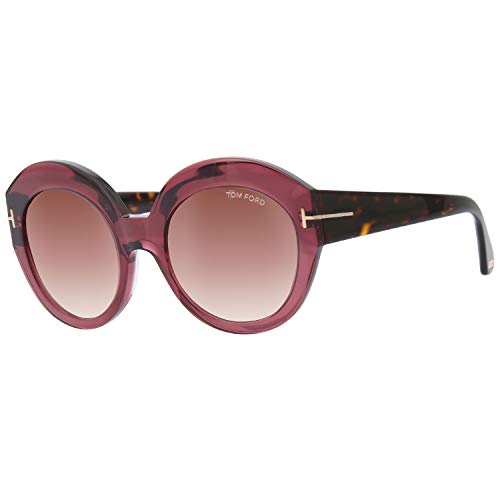 Tom Ford Oval Sunglasses TF533 Rachel 71F Burgundy/Havana 54mm FT0533