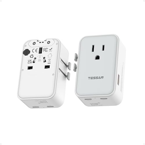 TESSAN Ultra Slim Universal Travel Adapter International Power Plug
