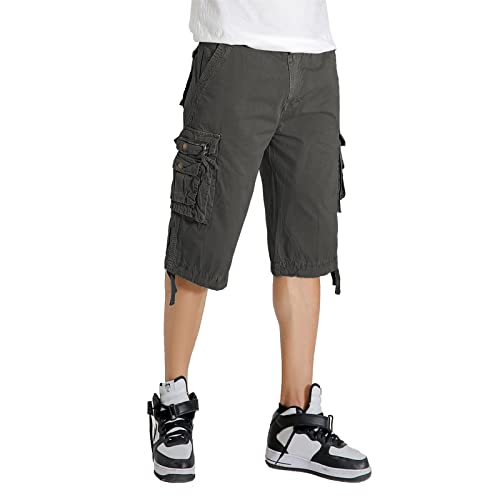 Dgwz Mens Cargo Shorts Multi Pockets Twill Cotton Relaxed Fit Outdoor Camo Cargo Short For Men #TOP3