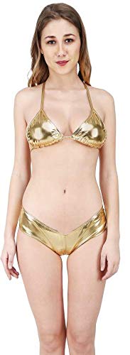 Priya Fashion Women Metallic Shiny Bikini Micro Beachwear Spandex Lingerie Set Priya Fashion Women Metallic Shiny Bikini Micro Beachwear Spandex Lingerie Set