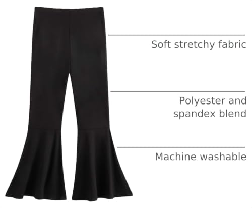 Image of WDIRARA Girl's Flare Pants High Waisted Elastic Waist Bell Bottom Casual Pants