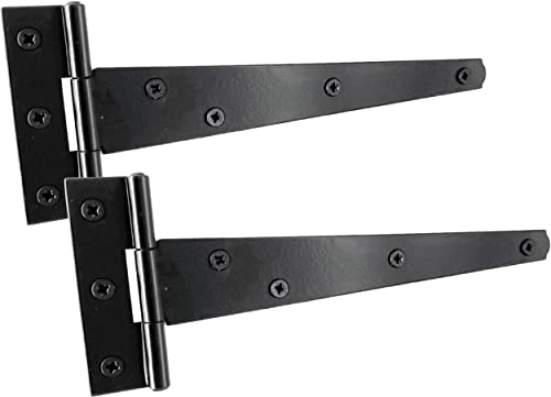IRONTITE® Black T Hinges 200mm (8”), Weather-Resistant for Wooden Gates or Sheds