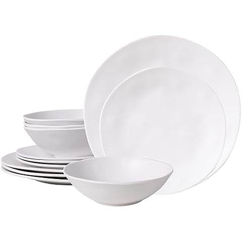 ZAROCRUS 12Pcs Lightweight Melamine Dinnerware Set Cover