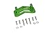GPM for LOSI 1/8 LMT 4WD Solid AXLE LOS04022 Aluminum SERVO Mount -12PC Set (Green)