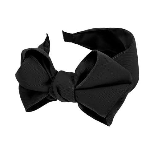 Yonchic Bow Knotted Wide Headband, Cute Headbands for Women Girls Thin/Medium Thick Hair, Non-Slip Fashion Hairbands Hair Accessories (Black)