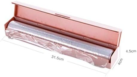 Cling Film Dispenser, Wrap Dispenser Cutter, Plastic Food Wrap Dispenser for Cling Film, Tin Foil, Home Kitchen, Restaurant (White)