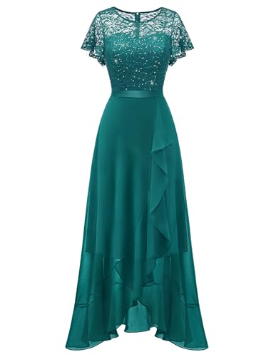 BeryLove Formal Dresses for Women 2025 Wedding Guest with Slit Cocktail Elegant Lace Long Prom Dress