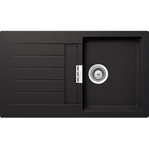 SCHOCK Küchenspüle 86 x 50 cm Primus D-100 Nero – CRISTALITE schwarze Granitspüle ab 45 cm Unterschrank-Breite