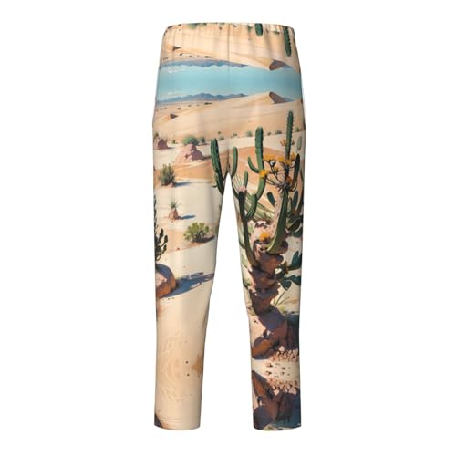 Pajama Pants Pajama Bottoms with Elastic Waistband Sleepwear Lounge Pants, Desert Cactus2